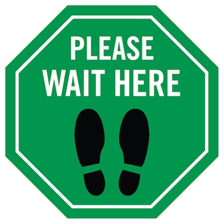 Please Wait Here W/ Feet, Green, 15, 8496XGR